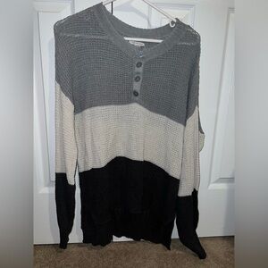 American Eagle Outfitters Light Gray Knit Sweater